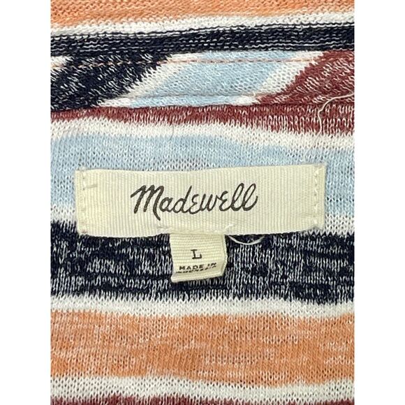 MADEWELL Alto Scoop Tee in Colborne Stripe, Sz L - Picture 6 of 8